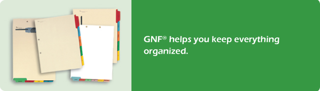 Charts Dividers: GNF helps you keep your accounts organized