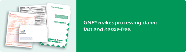 Insurance Forms and Envelopes: GNF makes processing claims fast and hassle-free